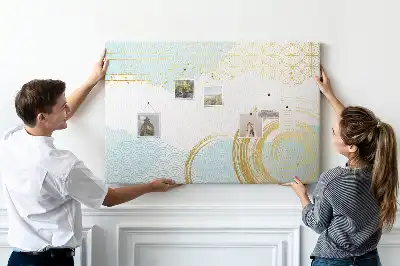 Tablă de plută cu motiv grafic decorativ