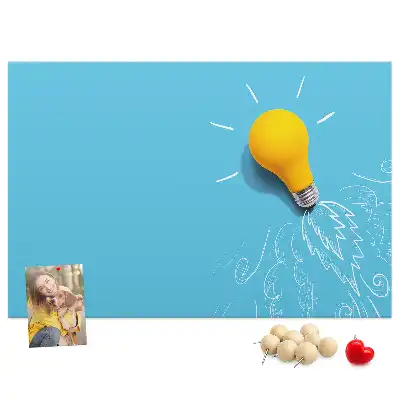 Tablă din plută cu design bec
