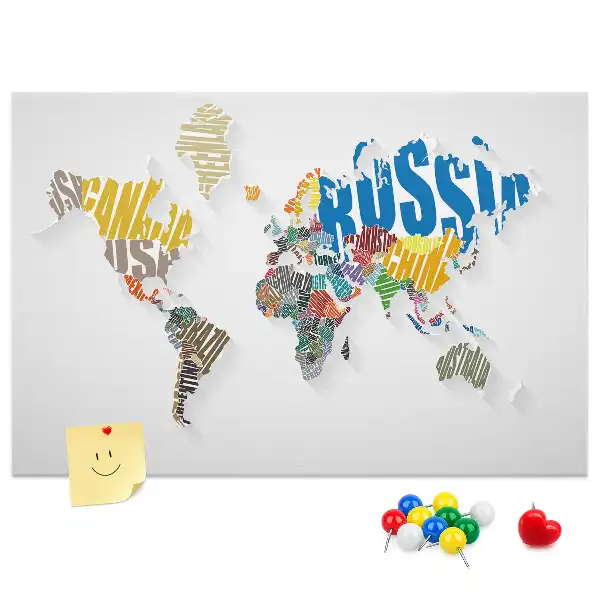 Panou din plută Geografie cu litere și cuvinte