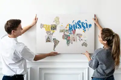 Panou din plută cu design sub formă de hartă
