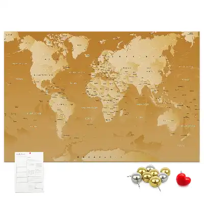 Tablă de plută hartă a lumii Planeta Pământ pentru perete
