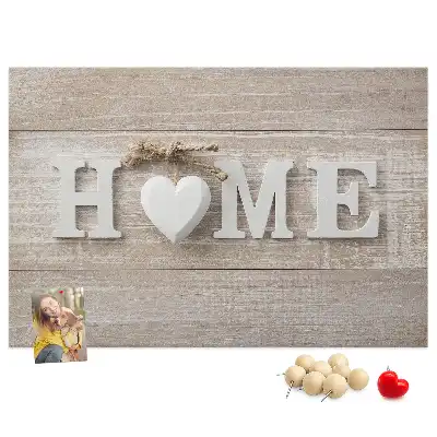 Panou din plută pentru perete cu inscripția Home