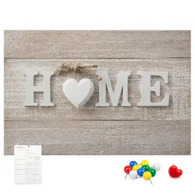 Panou din plută pentru perete cu inscripția Home