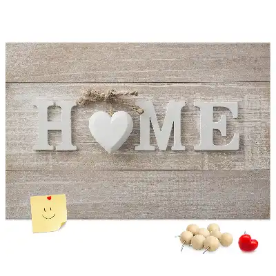 Panou din plută pentru perete cu inscripția Home