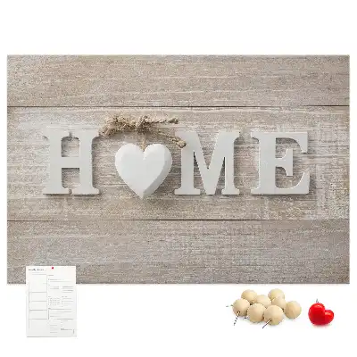 Panou din plută pentru perete cu inscripția Home