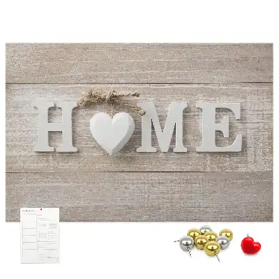 Panou din plută pentru perete cu inscripția Home