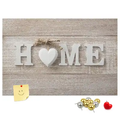 Panou din plută pentru perete cu inscripția Home