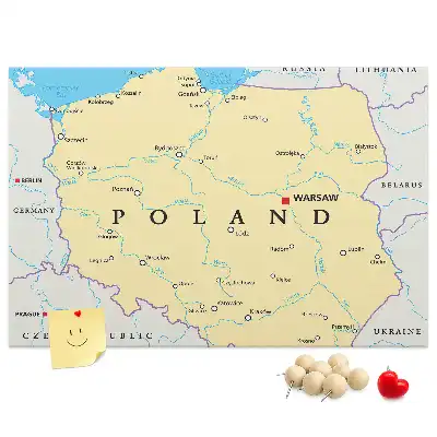 Hartă politică a Poloniei din plută
