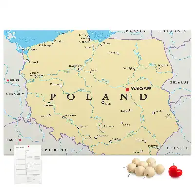Hartă politică a Poloniei din plută