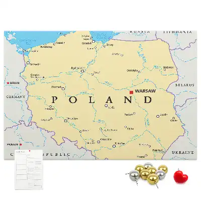 Hartă politică a Poloniei din plută