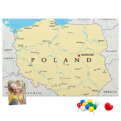 Hartă politică a Poloniei din plută