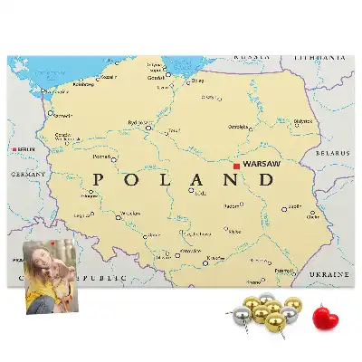 Hartă politică a Poloniei din plută