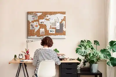 Panou de plută cu motiv cartografic natural