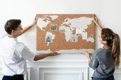Panou de plută cu motiv cartografic natural