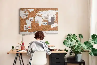 Panou de plută cu motiv cartografic natural