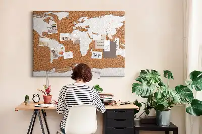 Panou de plută cu motiv cartografic natural