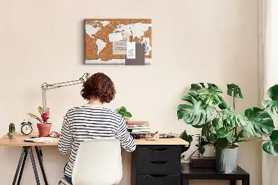 Panou de plută cu motiv cartografic natural