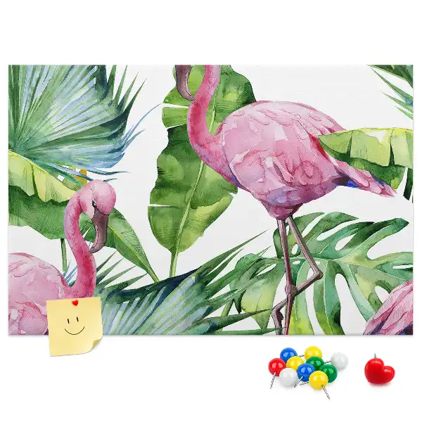 Panou de plută cu model Natură flamingo