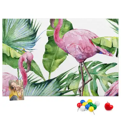 Panou de plută cu model Natură flamingo