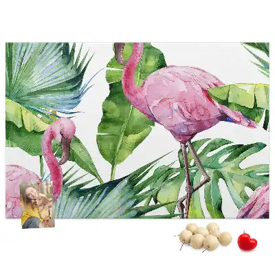 Panou de plută cu model Natură flamingo