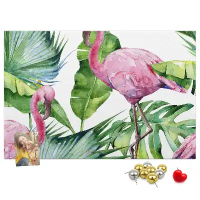 Panou de plută cu model Natură flamingo