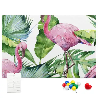 Panou de plută cu model Natură flamingo