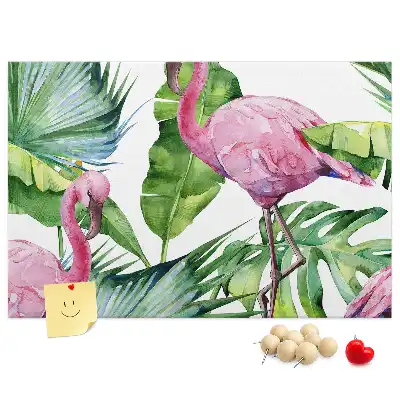 Panou de plută cu model Natură flamingo