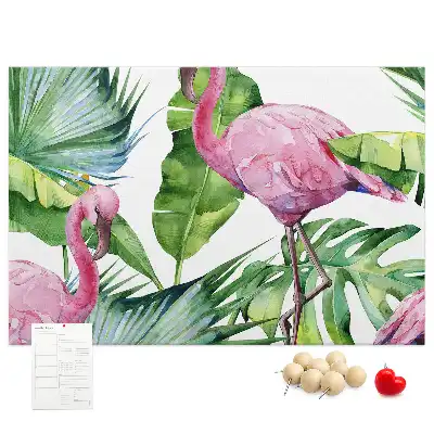Panou de plută cu model Natură flamingo