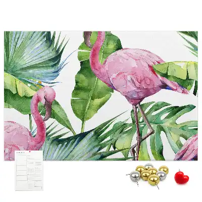 Panou de plută cu model Natură flamingo