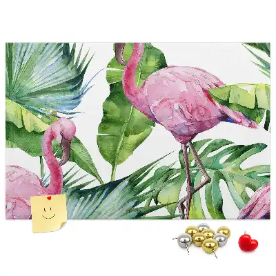 Panou de plută cu model Natură flamingo