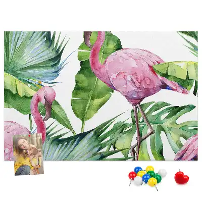 Panou de plută cu model Natură flamingo