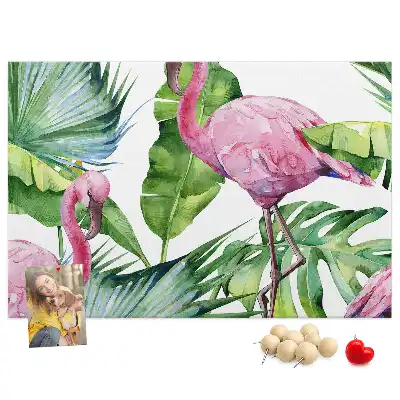 Panou de plută cu model Natură flamingo