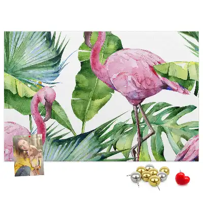 Panou de plută cu model Natură flamingo