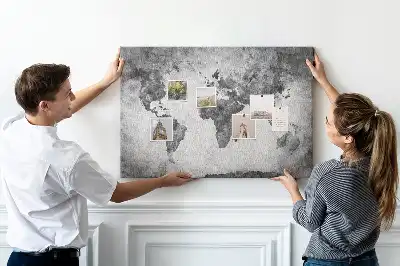 Panou din plută cu harta lumii Atlas