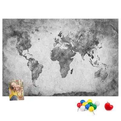 Panou din plută cu harta lumii Atlas