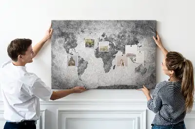 Panou din plută cu harta lumii Atlas
