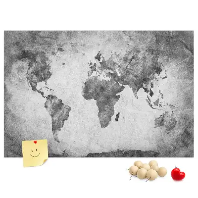 Panou din plută cu harta lumii Atlas