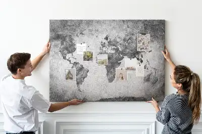 Panou din plută cu harta lumii Atlas