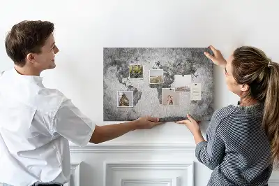 Panou din plută cu harta lumii Atlas