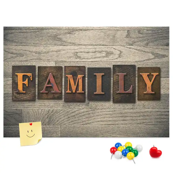 Panou din plută pentru perete cu citat despre familie