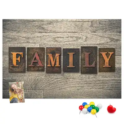 Panou din plută pentru perete cu citat despre familie