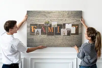 Panou din plută pentru perete cu citat despre familie