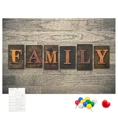Panou din plută pentru perete cu citat despre familie