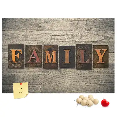 Panou din plută pentru perete cu citat despre familie