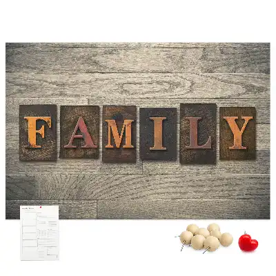 Panou din plută pentru perete cu citat despre familie