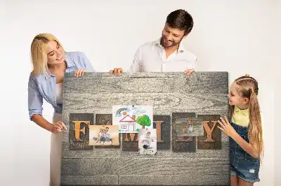 Panou din plută pentru perete cu citat despre familie