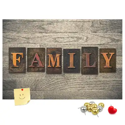 Panou din plută pentru perete cu citat despre familie