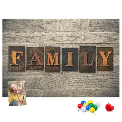 Panou din plută pentru perete cu citat despre familie