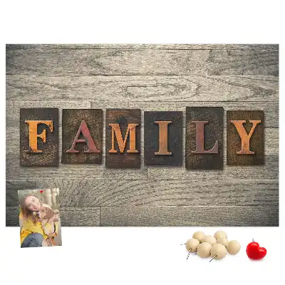 Panou din plută pentru perete cu citat despre familie
