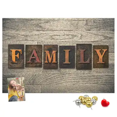 Panou din plută pentru perete cu citat despre familie